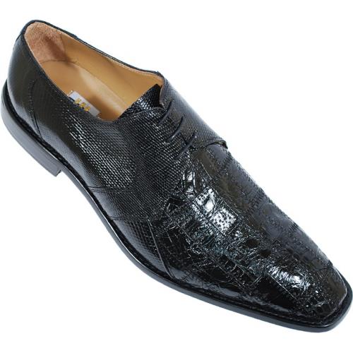 David Eden "Mr. T" Black Genuine Crocodile / Lizard Shoes